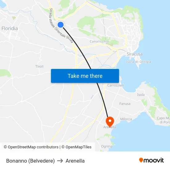 Bonanno (Belvedere) to Arenella map