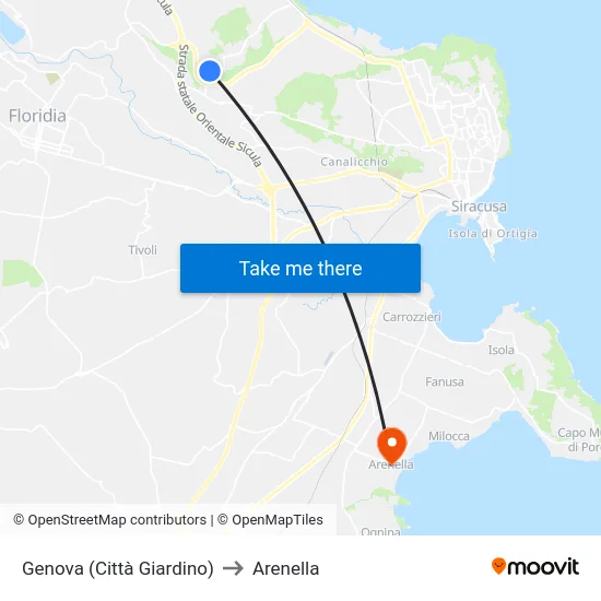Genova (Città Giardino) to Arenella map