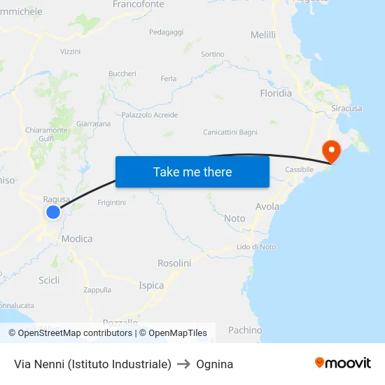 Via Nenni (Istituto Industriale) to Ognina map