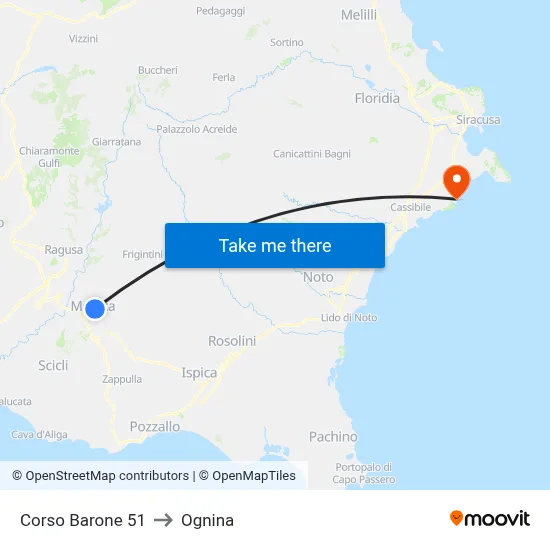 Barone Avenue 51 to Ognina map