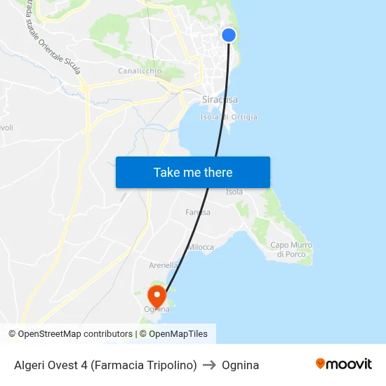 West Algeri 4 (Tripolino Pharmacy) to Ognina map