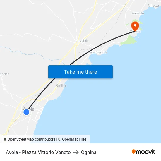 Avola - Piazza Vittorio Veneto to Ognina map