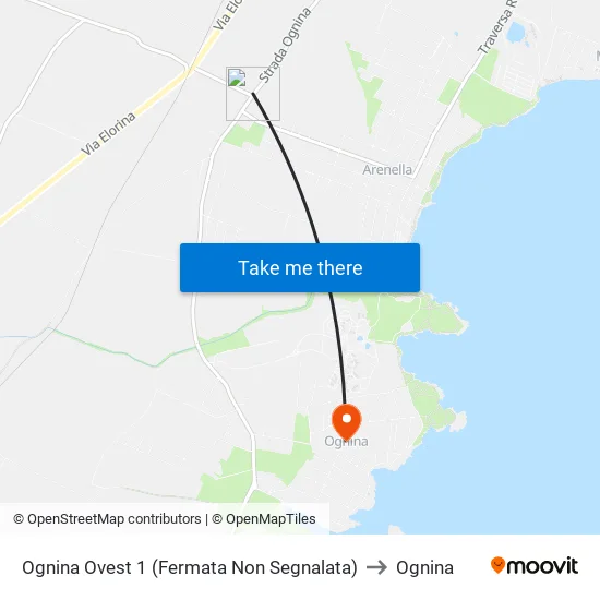 Ognina Ovest 1 (Fermata Non Segnalata) to Ognina map
