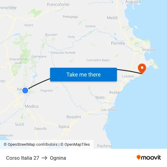 Italia Avenue 27 to Ognina map