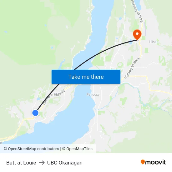 Butt at Louie to UBC Okanagan map