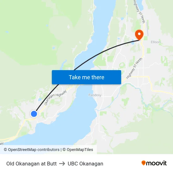 Old Okanagan at Butt to UBC Okanagan map