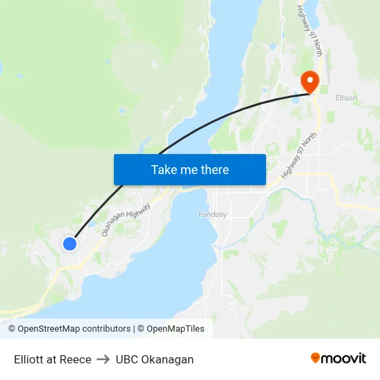 Elliott at Reece to UBC Okanagan map