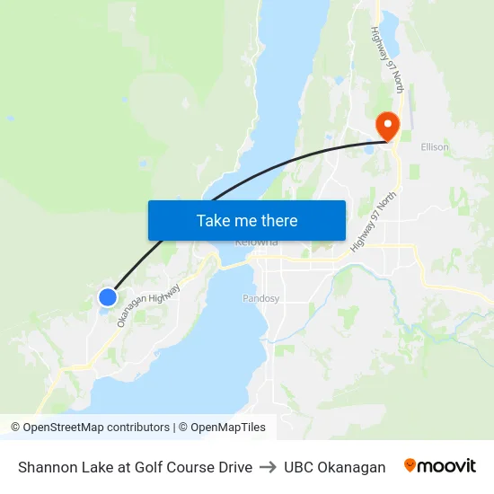Shannon Lake at Golf Course Drive to UBC Okanagan map