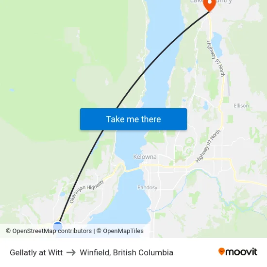 Gellatly at Witt to Winfield, British Columbia map