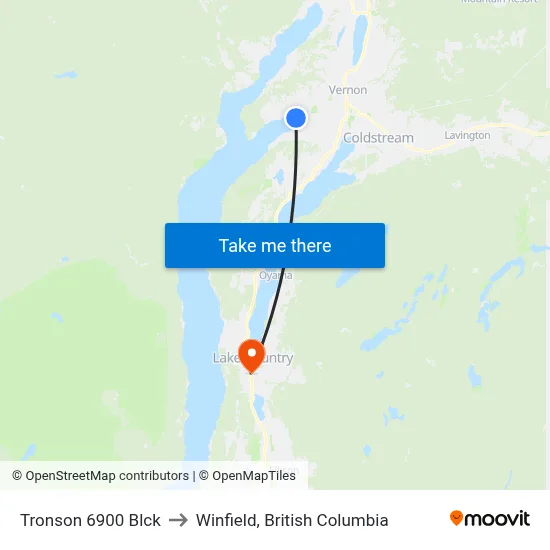 Tronson 6900 Blck to Winfield, British Columbia map