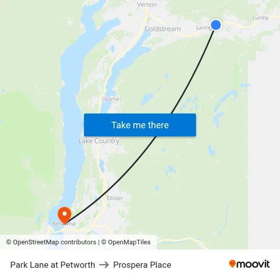 Park Lane at Petworth to Prospera Place map