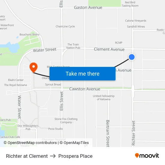 Richter at Clement to Prospera Place map