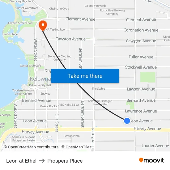 Leon at Ethel to Prospera Place map