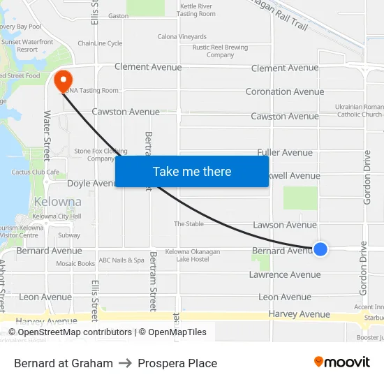 Bernard at Graham to Prospera Place map