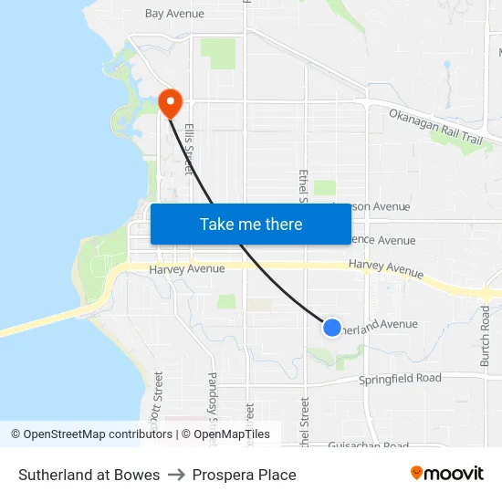 Sutherland at Bowes to Prospera Place map