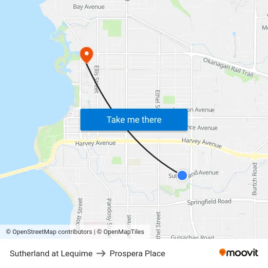 Sutherland at Lequime to Prospera Place map