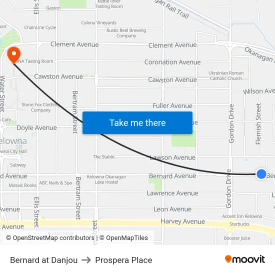 Bernard at Danjou to Prospera Place map