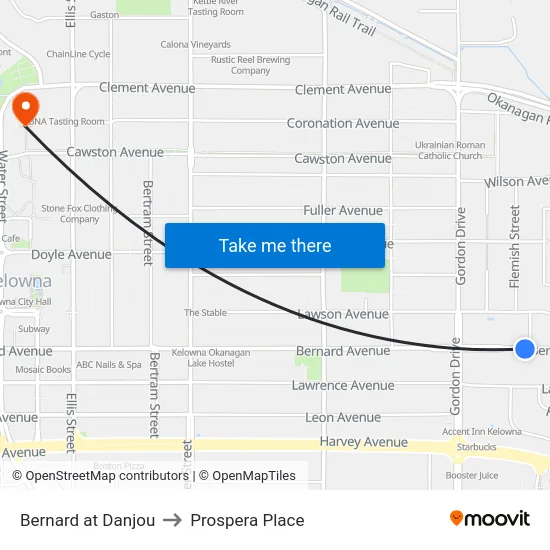 Bernard at Danjou to Prospera Place map
