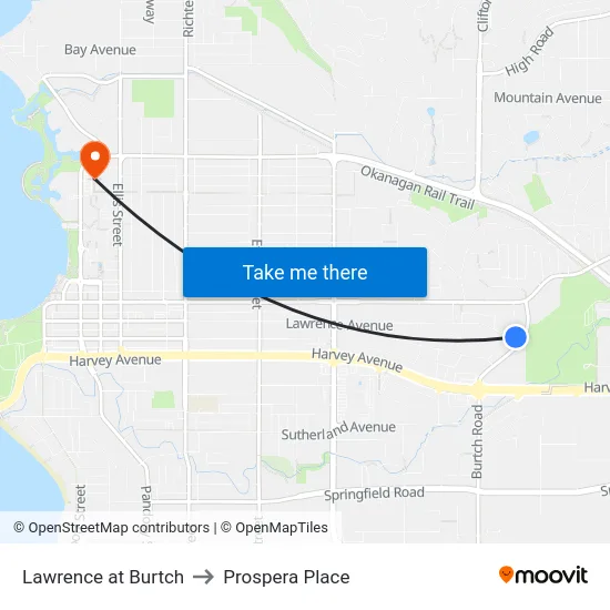 Lawrence at Burtch to Prospera Place map