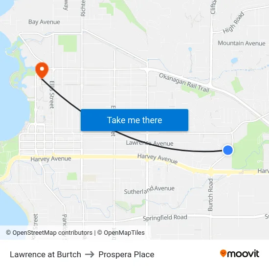 Lawrence at Burtch to Prospera Place map