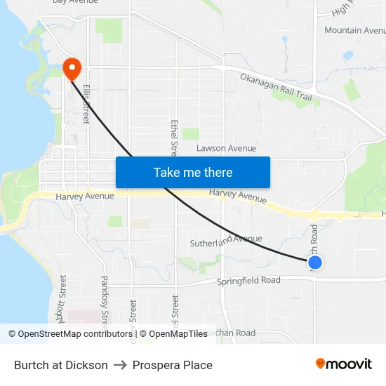 Burtch at Dickson to Prospera Place map