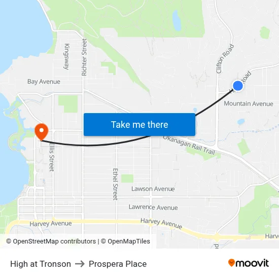 High at Tronson to Prospera Place map