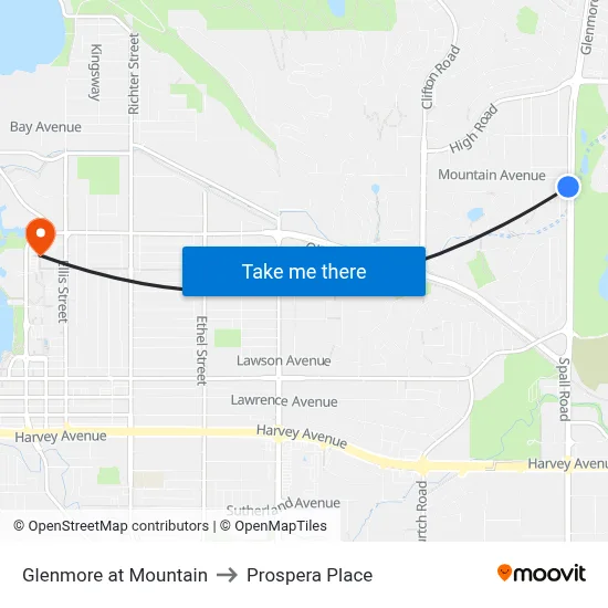 Glenmore at Mountain to Prospera Place map