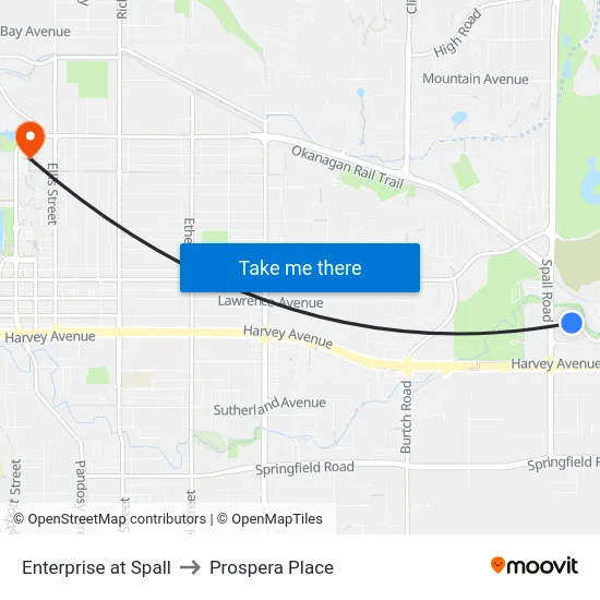 Enterprise at Spall to Prospera Place map