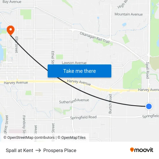 Spall at Kent to Prospera Place map