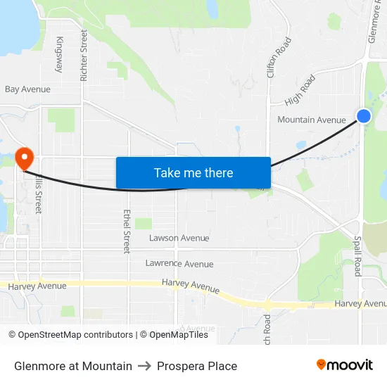 Glenmore at Mountain to Prospera Place map