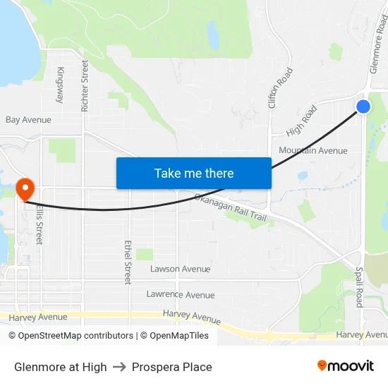 Glenmore at High to Prospera Place map