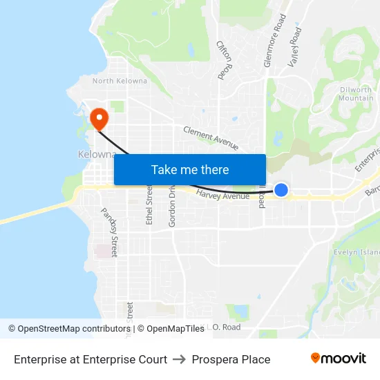 Enterprise at Enterprise Court to Prospera Place map
