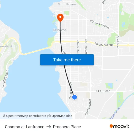 Casorso at Lanfranco to Prospera Place map