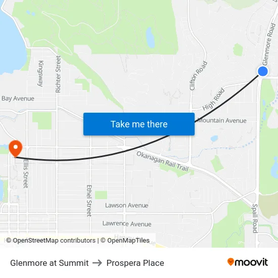 Glenmore at Summit to Prospera Place map