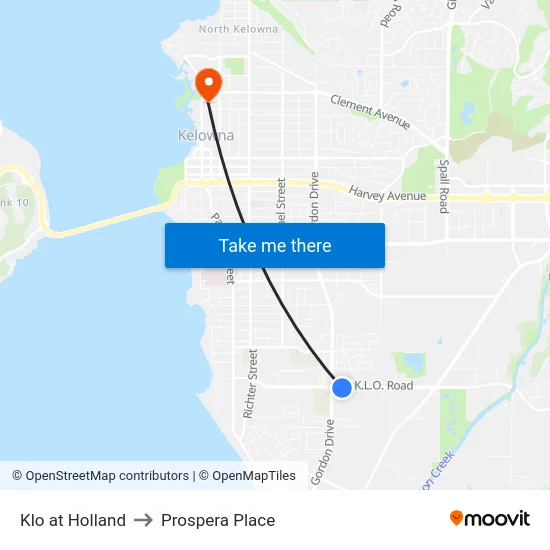 Klo at Holland to Prospera Place map