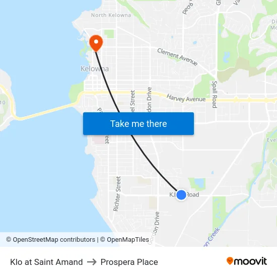 Klo at Saint Amand to Prospera Place map
