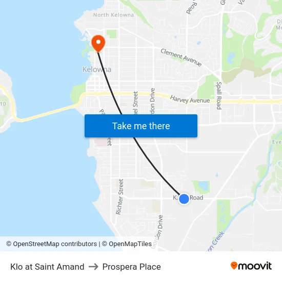 Klo at Saint Amand to Prospera Place map