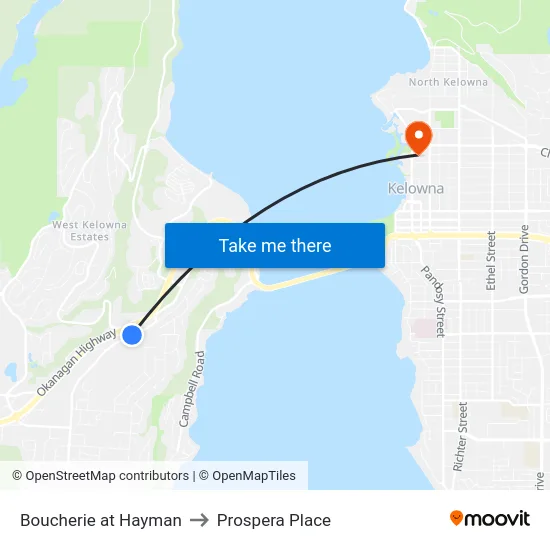 Boucherie at Hayman to Prospera Place map