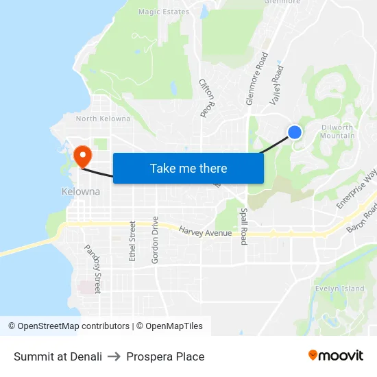 Summit at Denali to Prospera Place map