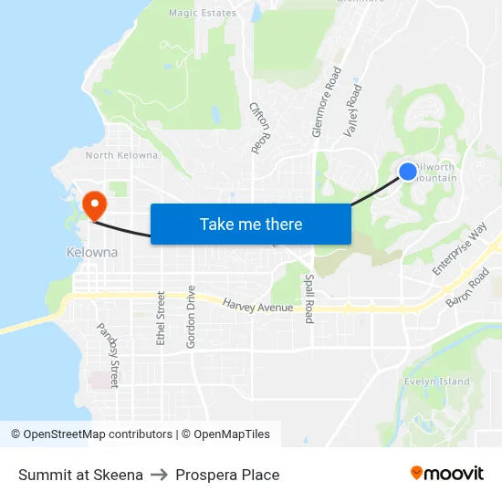 Summit at Skeena to Prospera Place map