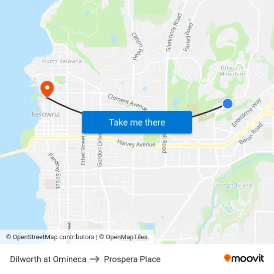 Dilworth at Omineca to Prospera Place map