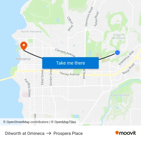 Dilworth at Omineca to Prospera Place map