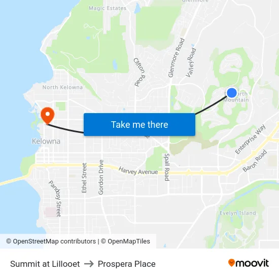 Summit at Lillooet to Prospera Place map