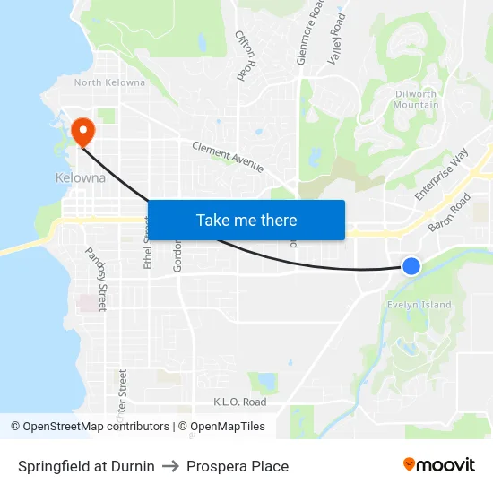 Springfield at Durnin to Prospera Place map