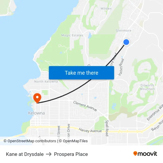 Kane at Drysdale to Prospera Place map