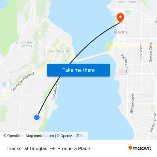 Thacker at Douglas to Prospera Place map