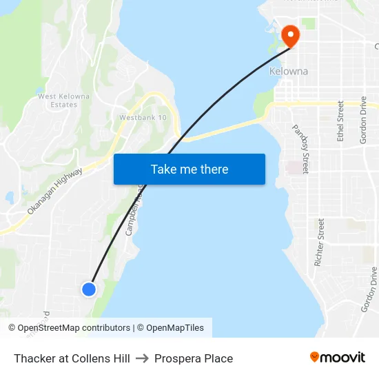 Thacker at Collens Hill to Prospera Place map