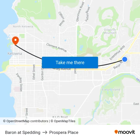 Baron at Spedding to Prospera Place map