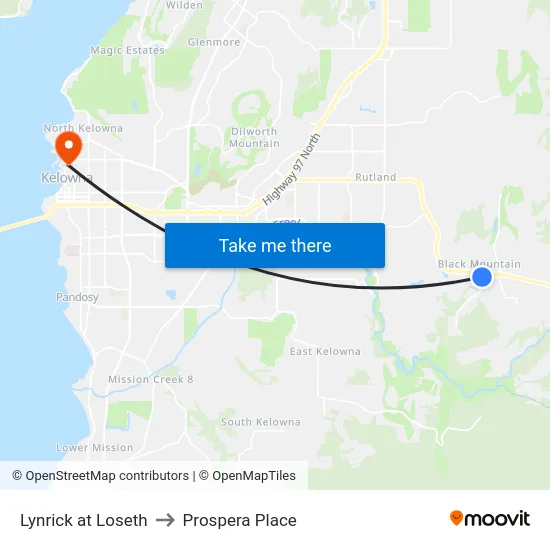 Lynrick at Loseth to Prospera Place map