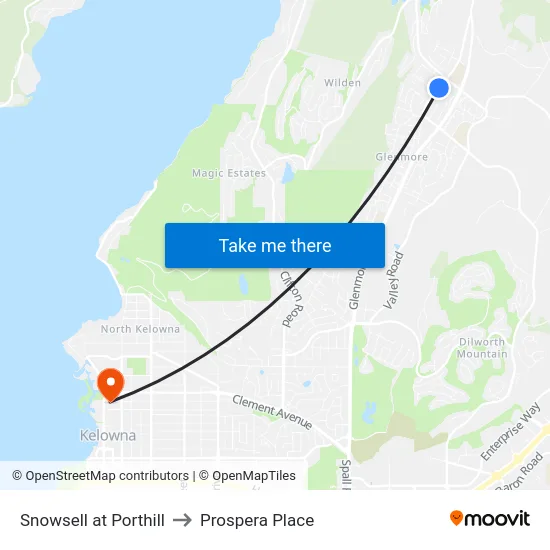 Snowsell at Porthill to Prospera Place map